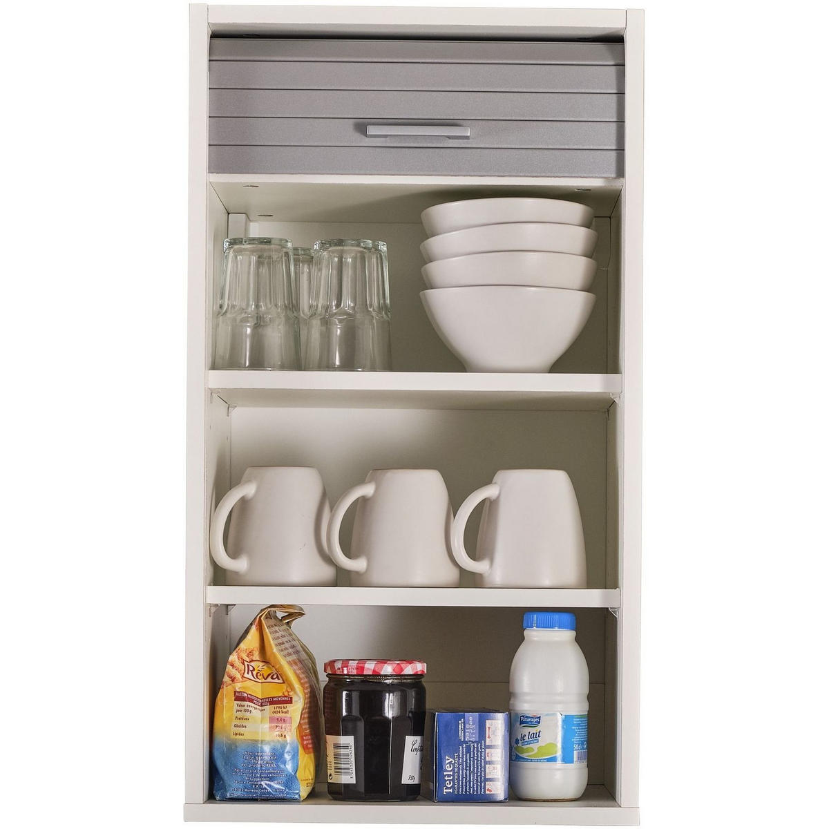 KÜCHENOBERSCHRANK mit Rolladentür 35/40/72cm - Weiß, Holzwerkstoff (40/72/35cm) - Simmob