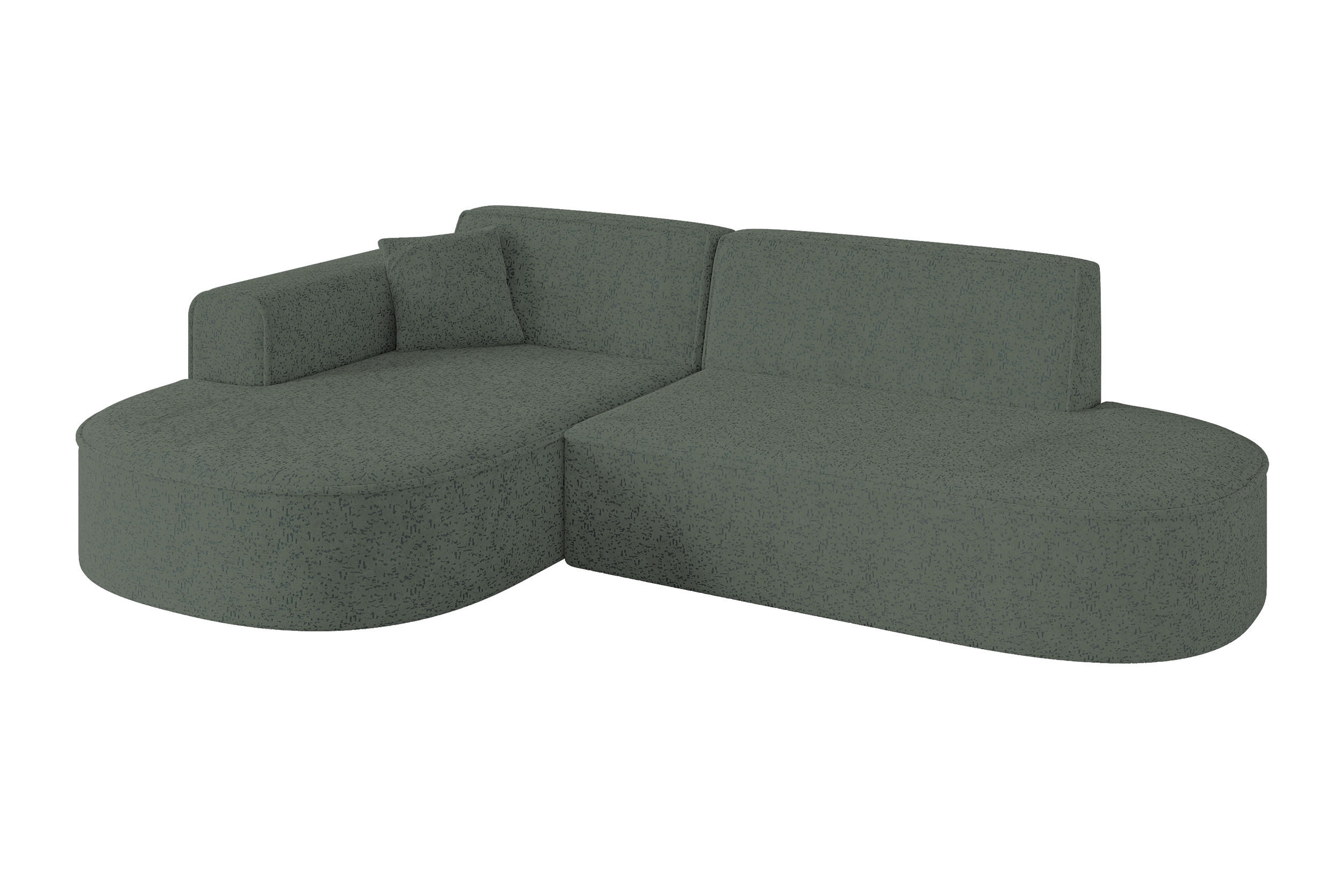 ALTDECOR ROHOVÁ SEDAČKA s otomanem vlevo MARI-L1 – 243 x 171 x 79 cm, zelená látka