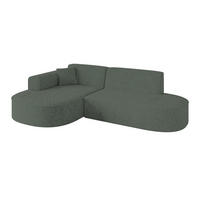 ECKSOFA Ottomane Links MARI-L1 - 243x171x79 cm Grün Tissu - Schwarz/Grün, Holzwerkstoff/Kunststoff (243/171cm) - ALTDECOR