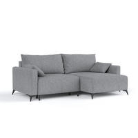 ECKSOFA NUVIO mit Schlaffunktion Grau im Neve Stoff - Schwarz/Grau, Holz/Holzwerkstoff (239/148cm) - AltaBeds