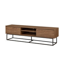 TV-MÖBEL 2 Nischen 2 Schubladen Nussbaum Dekor L180 cm - Rodez - Nussbaumfarben, Holzwerkstoff (40/50/180cm) - Calicosy
