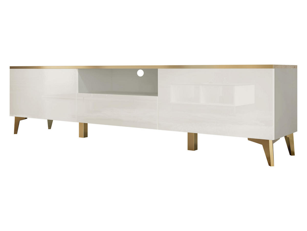 TV-LOWBOARD Alrik 2D1S - Beige/Goldfarben, Holzwerkstoff/Kunststoff (200/50/40cm) - MIRJAN24