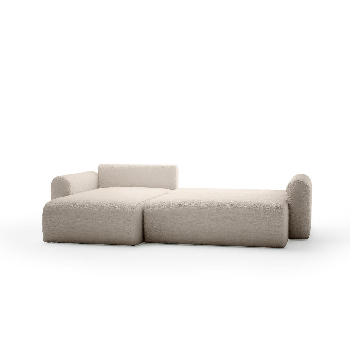 ECKSOFA mit Schlaffunktion Thekla, Beige - Beige, Textil (286/100cm) - Fedve