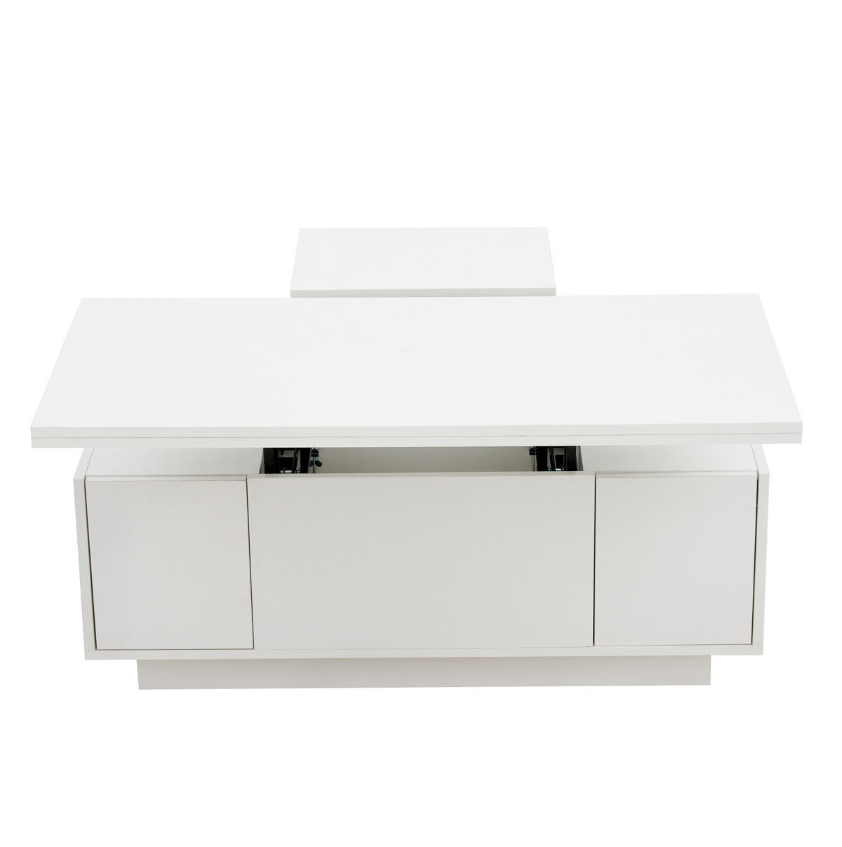 COUCHTISCH mit 2 Hebeplatten 100 x 50 x 43 cm Weiß - Weiß, Holzwerkstoff (100/50/55.5cm) - Meubliv