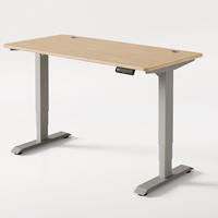 SCHREIBTISCH Elektrisch Höhenverstellbarer HomePro 140x70cm Grau/Bambus mit Memory-Funktion, Anti-Kollisions Technologie - Hellgelb/Grau, Holz (70/140/63.5cm) - Desktronic