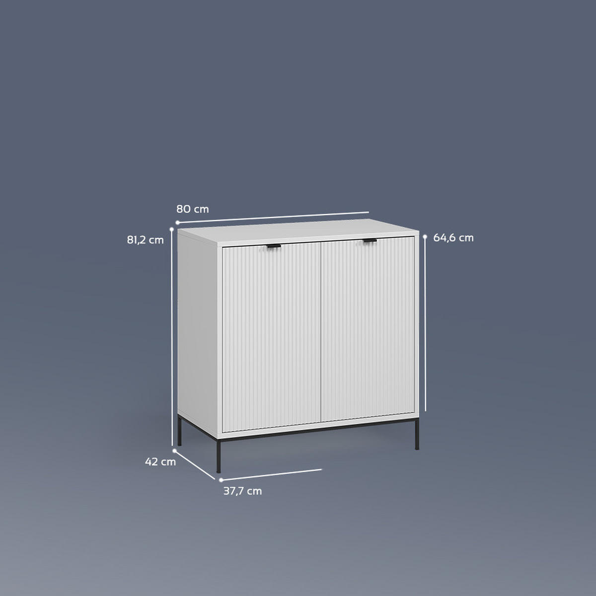 KOMMODE Aterno Weiß mit 2 Türen - Weiß, Holzwerkstoff (42/81.2/80cm) - Livinity®