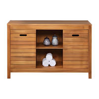 WASCHBECKENUNTERSCHRANK - 130 cm x 50 cm - holz - naturfarben dunkel Pulukan - Naturfarben, Holz (130/83/50cm) - Vente-Unique