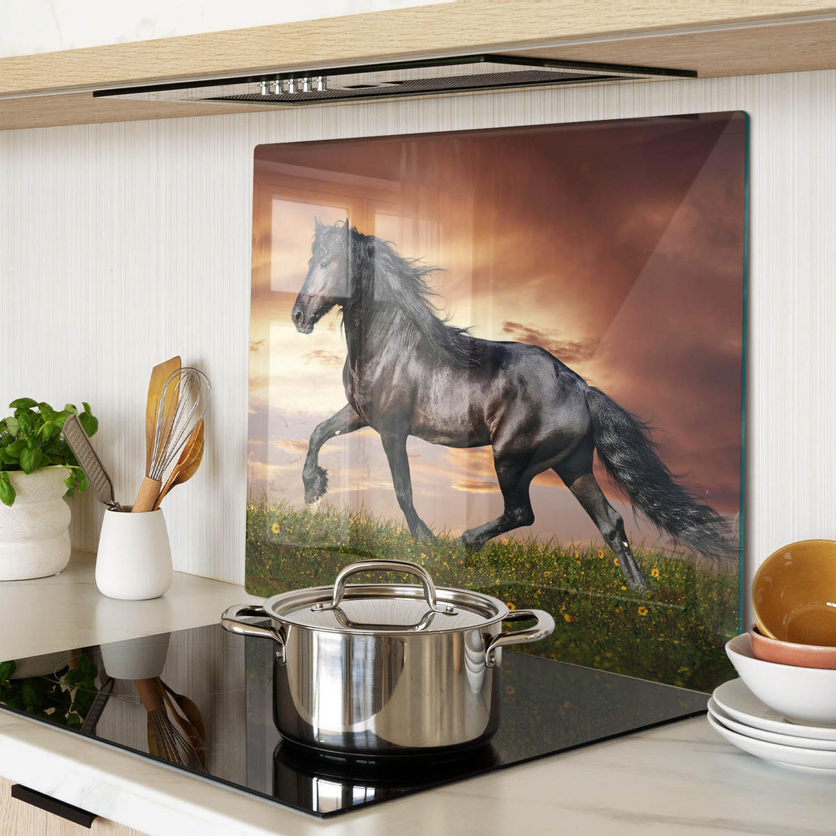 GLASPLATTE 60x52 cm Pferd - Dunkelbraun, Glas (60/52cm) - TULUP