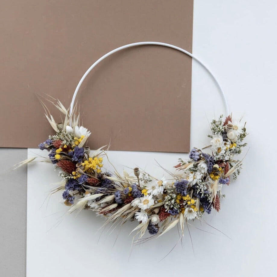 TROCKENBLUMEN kranz Wilde Natürlichkeit Natur - Naturfarben, Naturmaterialien (3cm) - Lykke & You