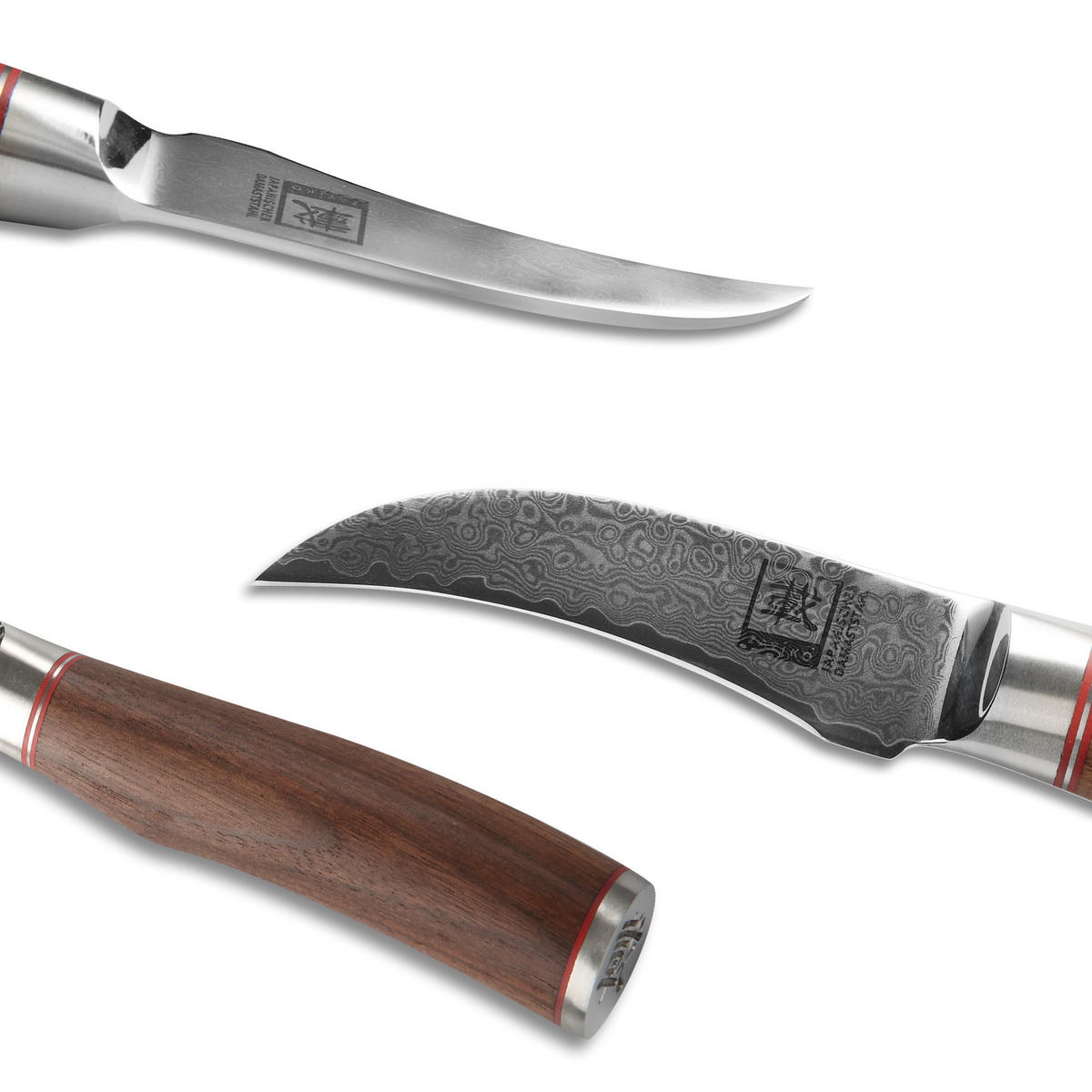 SCHÄLMESSER 8,5 cm - Nussbaumfarben, Holz/Metall (20cm) - Zayiko