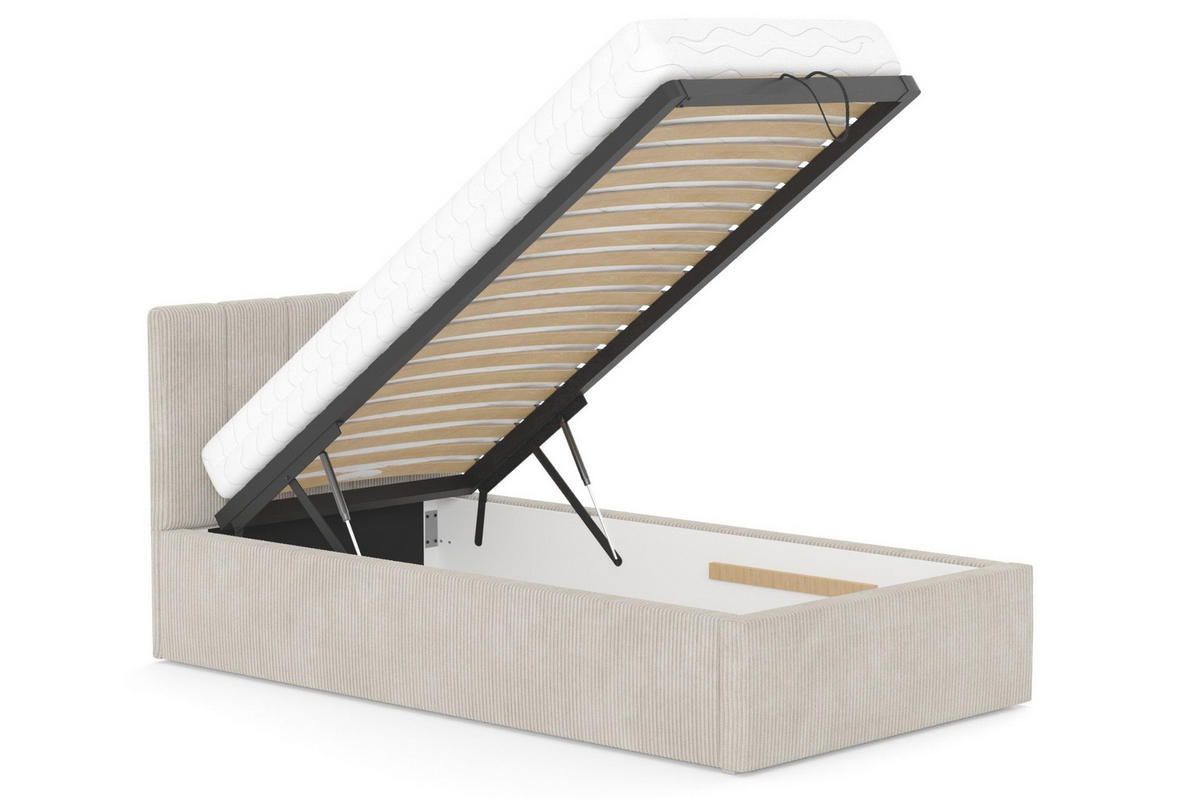 POLSTERBETT BELLA 90/200 cm in Cord Beige - Beige, Holz/Holzwerkstoff (90/200cm) - Deine Möbel 24