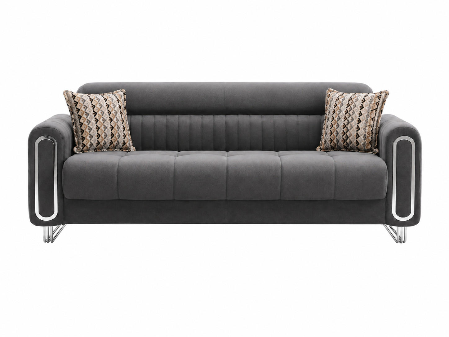 3-SITZER SOFA Lima Dunkelgrau - Dunkelgrau, Holzwerkstoff/Textil (233/85/95cm)