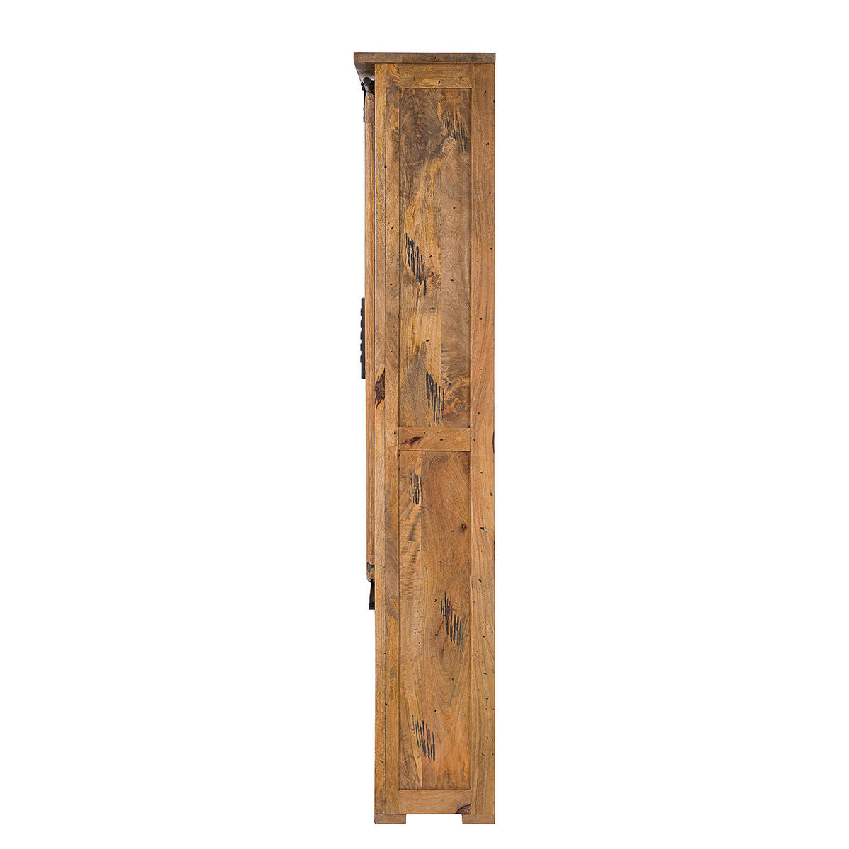 HOCHSCHRANK - Mango massiv / Eisen - Mango / Schwarz - Braun, Holz/Metall (70/195/35cm) - home24