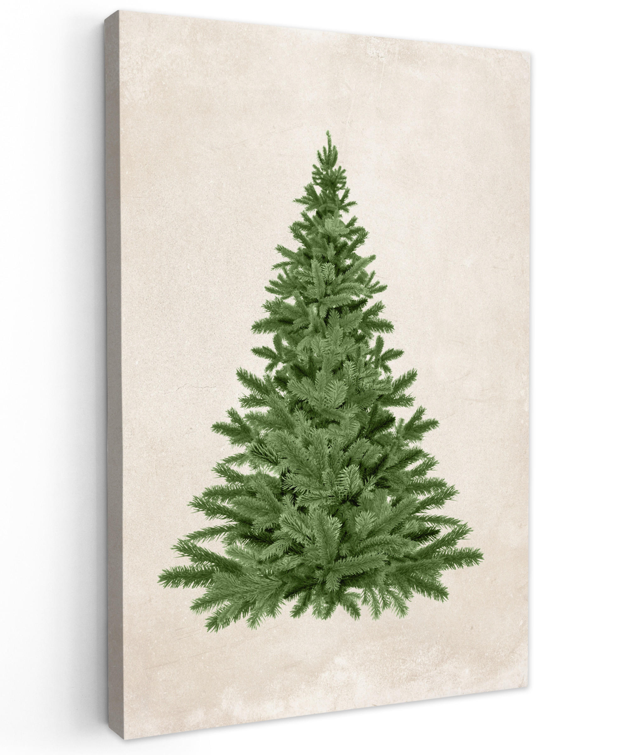 LEINWANDBILD Weihnachtsbaum - Grün - Weihnachten - Feiertage 90x140 cm - Olivgrün, Textil (90/140cm) - MuchoWow