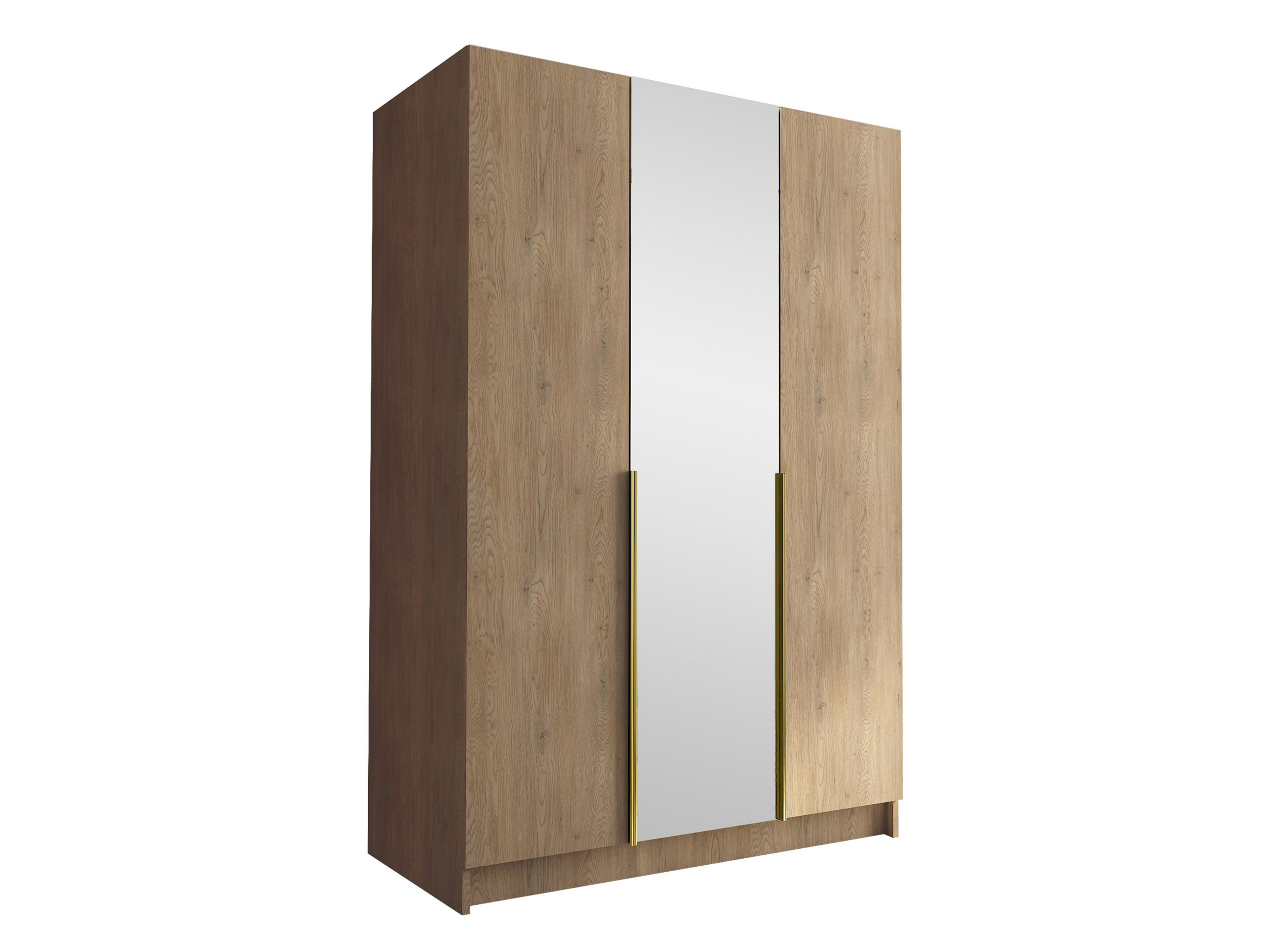 KLEIDERSCHRANK Calia II - Eichefarben/Goldfarben, Holzwerkstoff/Metall (150/215/58cm) - MIRJAN24