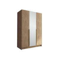 KLEIDERSCHRANK Calia II - Eichefarben/Goldfarben, Holzwerkstoff/Metall (150/215/58cm) - MIRJAN24