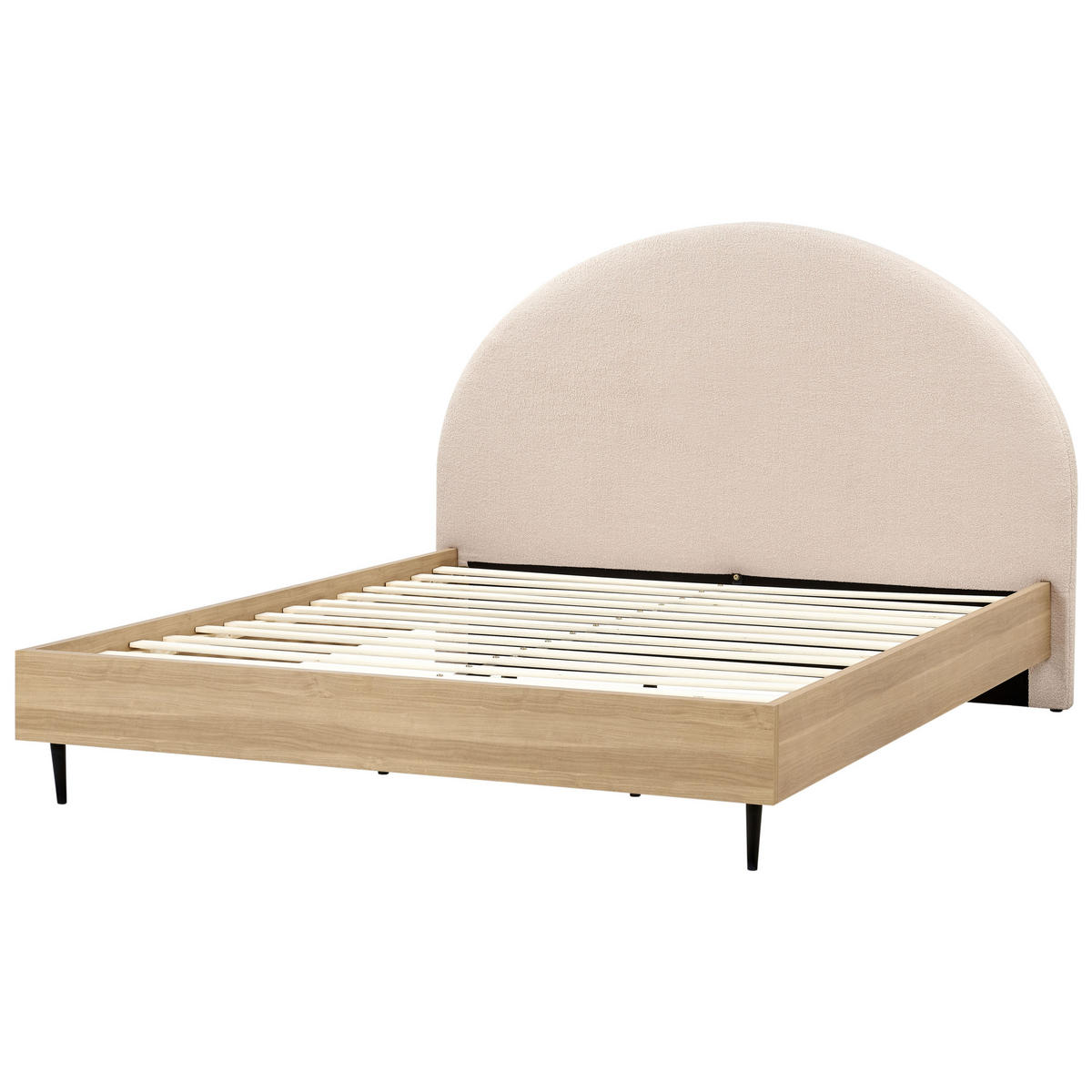 BETT mit Lattenrost 180x200 cm Beige Millay - Beige, Textil (180/200cm) - Beliani