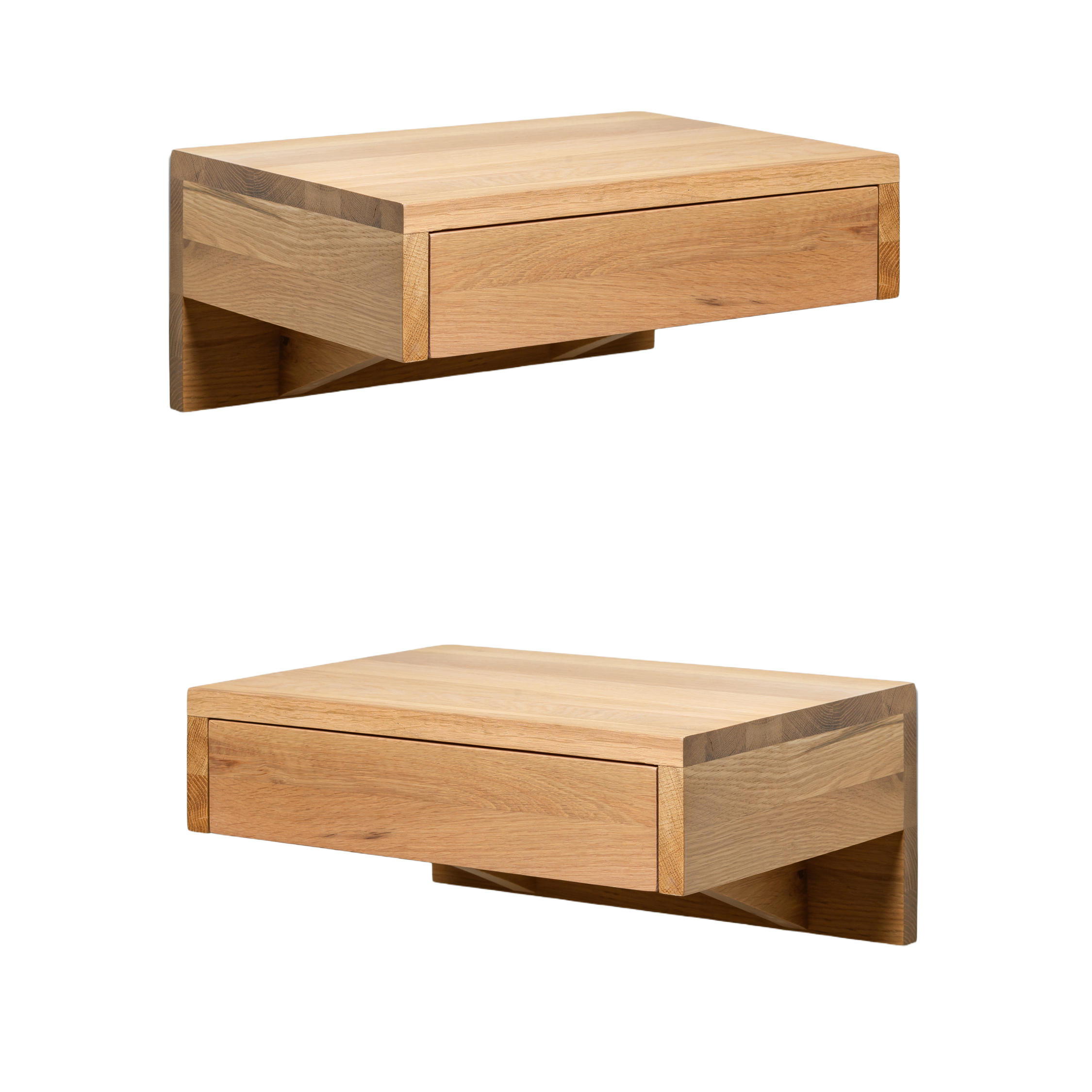 NACHTTISCH Bo 2er Set, Eiche, 30/40/18 cm - Beige, Holz (40/18/30cm) - WOODEK