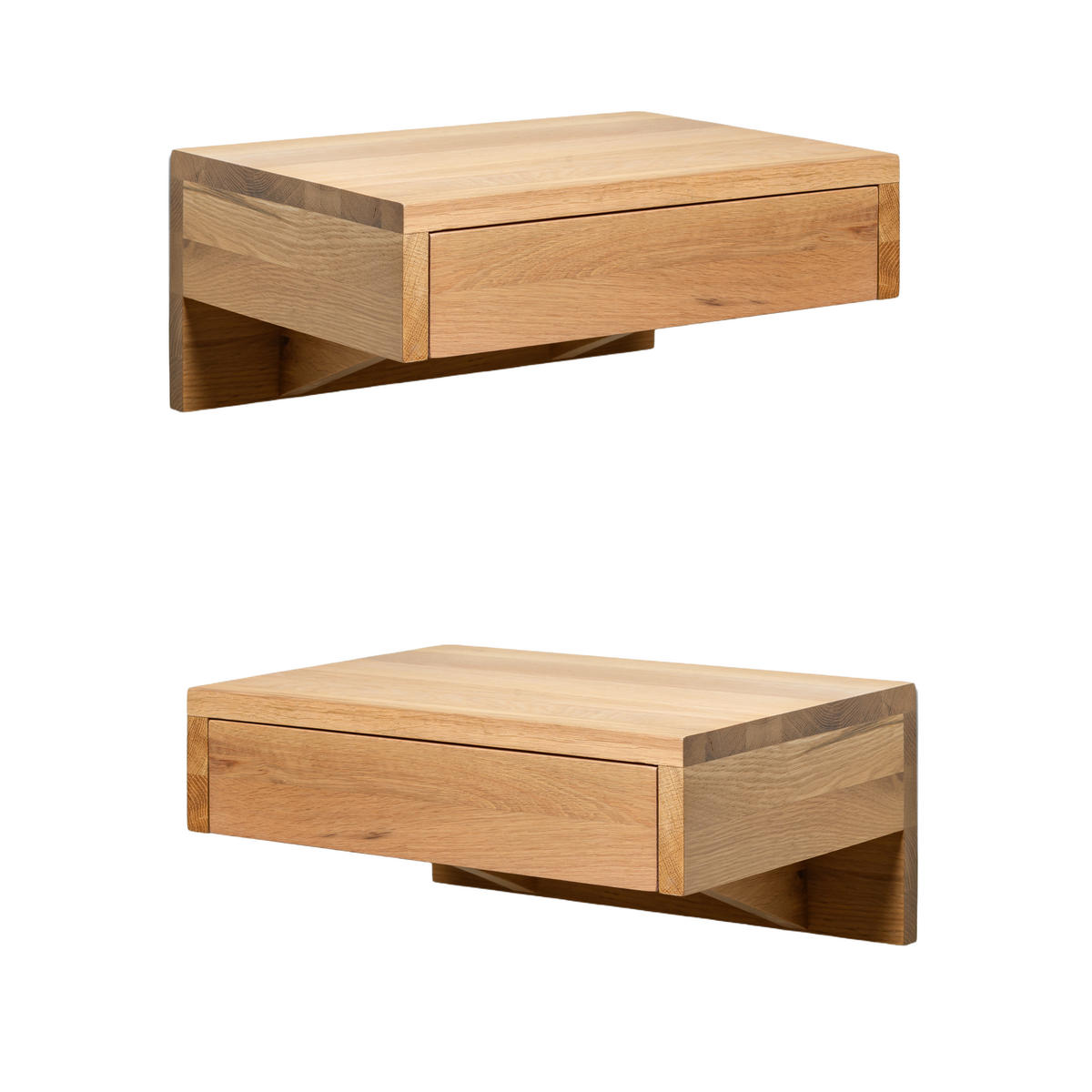 NACHTTISCH Bo 2er Set, Eiche, 30/40/18 cm - Beige, Holz (40/18/30cm) - WOODEK
