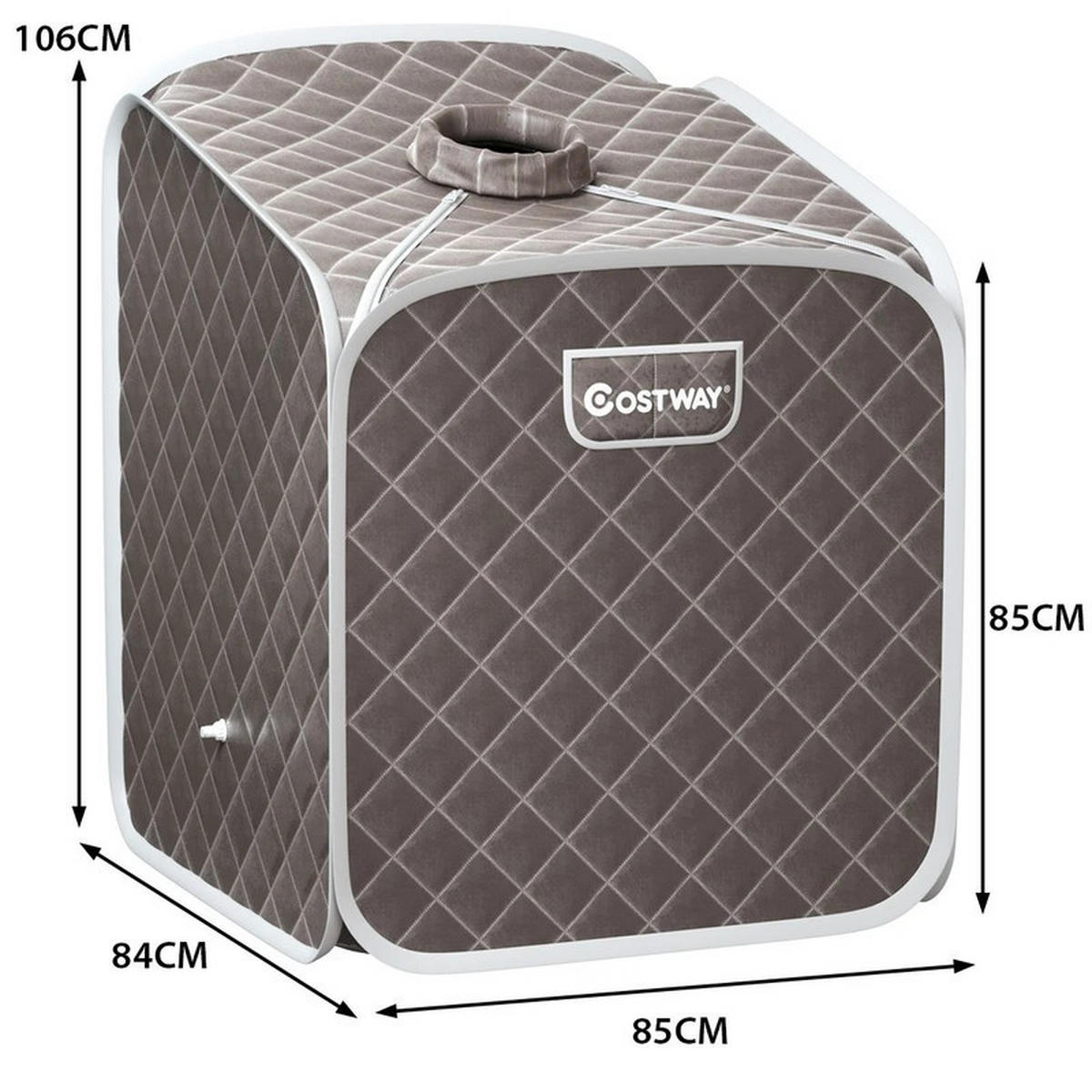 AMPFSAUNA Tragbare grau - Grau, Textil (85/106/84cm) - COSTWAY
