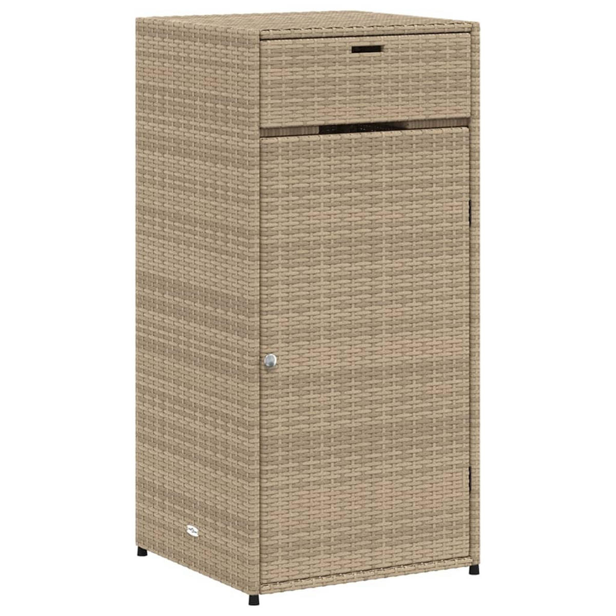 GARTENSCHRANK Beige 55x55x111 cm Poly Rattan - Beige, Kunststoff (55/111/55cm) - furnicato