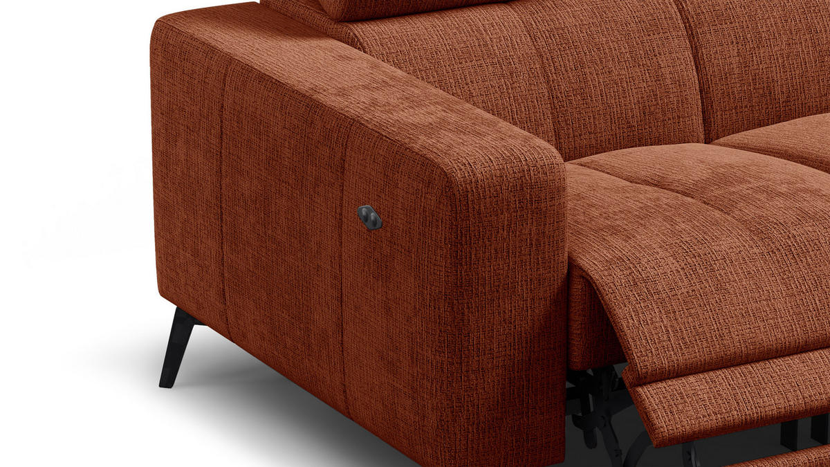 RELAXSOFA MORELLO 2-Sitzer, rostrot, 2 x Relax Zero Gravity - Orange, Holz/Textil (164/82/103cm) - Courtois Laville
