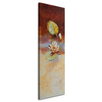 WANDBILD seerosenblüte wie handgemalt - Orange, Textil (30/90cm) - Feeby