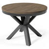 ESSTISCH Nordic, Runder Tisch mit Ausziehfunktion, 120-200x100 cm, Schwarz+Wallnuss Franklin Tobacco - Walnussfarben/Schwarz, Metall (120/120/76cm) - Beautysofa