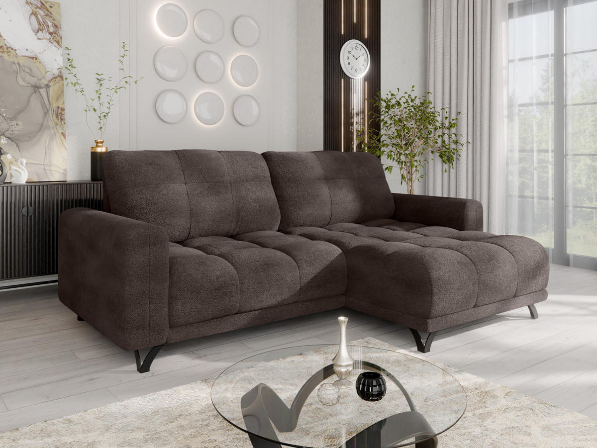 ECKSOFA Ferrino L-Form, Recamiere beidseitig montierbar, Creme - Creme, Holz (174/234cm) - Panda Möbel