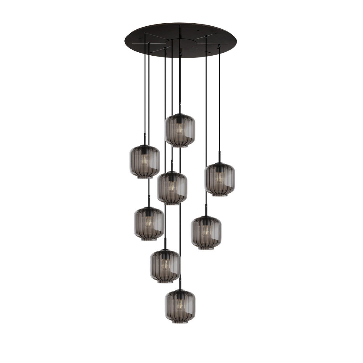 GALERIELEUCHTE Velo 8-flammig Rauch Ø 20cm - Anthrazit/Schwarz, Glas (20/20/20cm) - s.luce