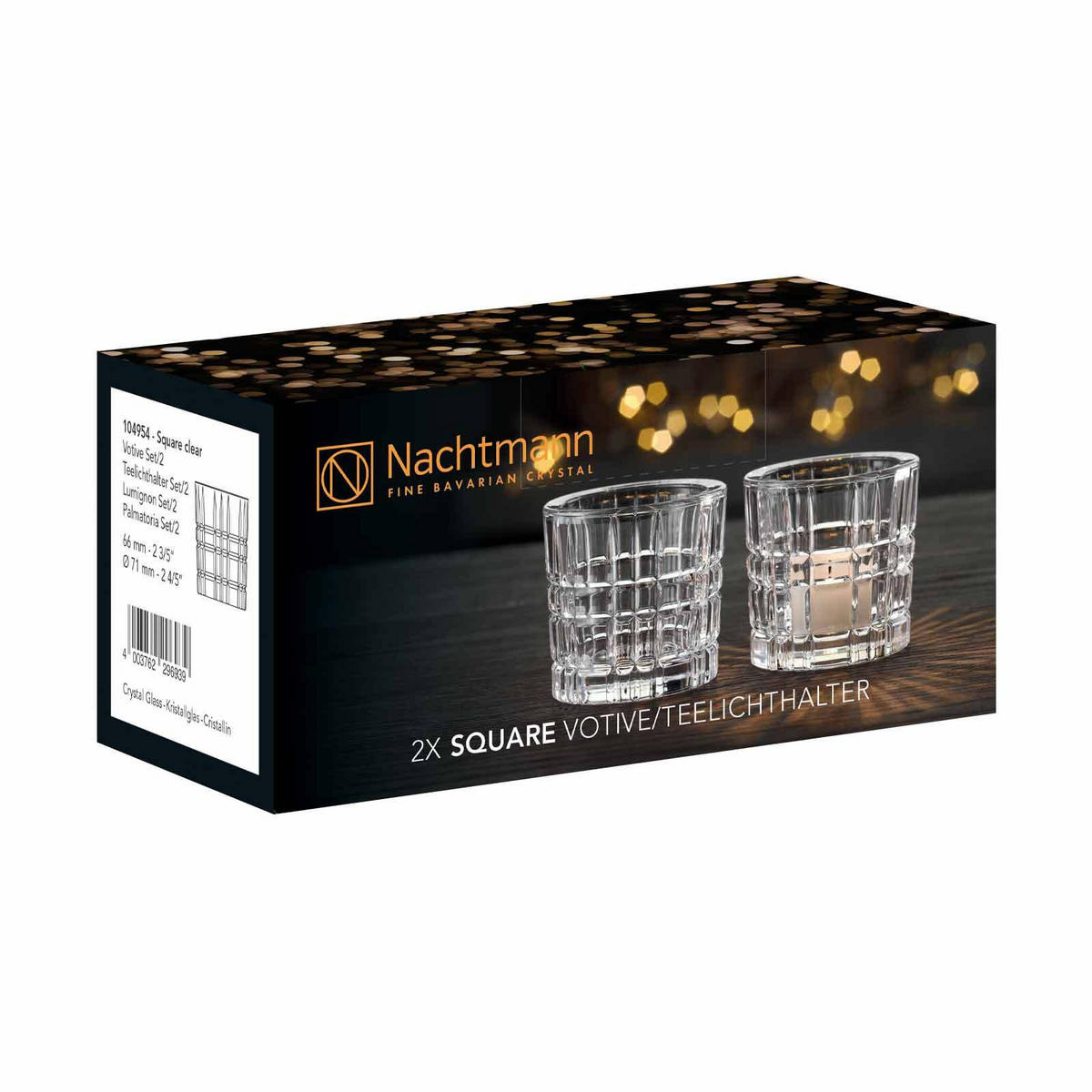 TEELICHTHALTER Square Votives Klar ø 7,1 x 6,6 cm 2er Set - Transparent, Glas (6.6cm) - Nachtmann