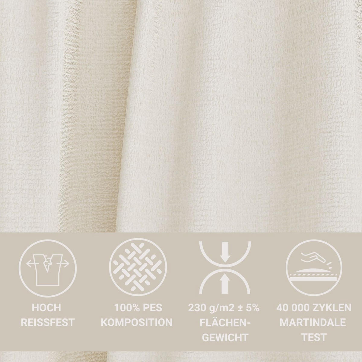 SOFA MIT SCHLAFFUNKTION Toluca Creme Chenille-Stoff - Creme/Schwarz, Holz/Holzwerkstoff (247/69/90cm) - Maison de Reve