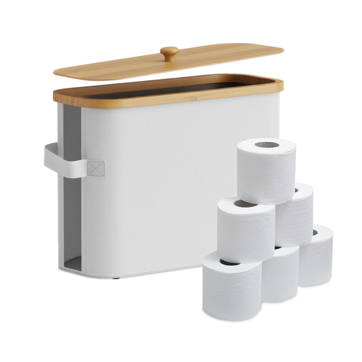 TOILETTENPAPIER-AUFBEWAHRUNG - Weiß, Holz/Kunststoff (45/33/16cm) - Relaxdays