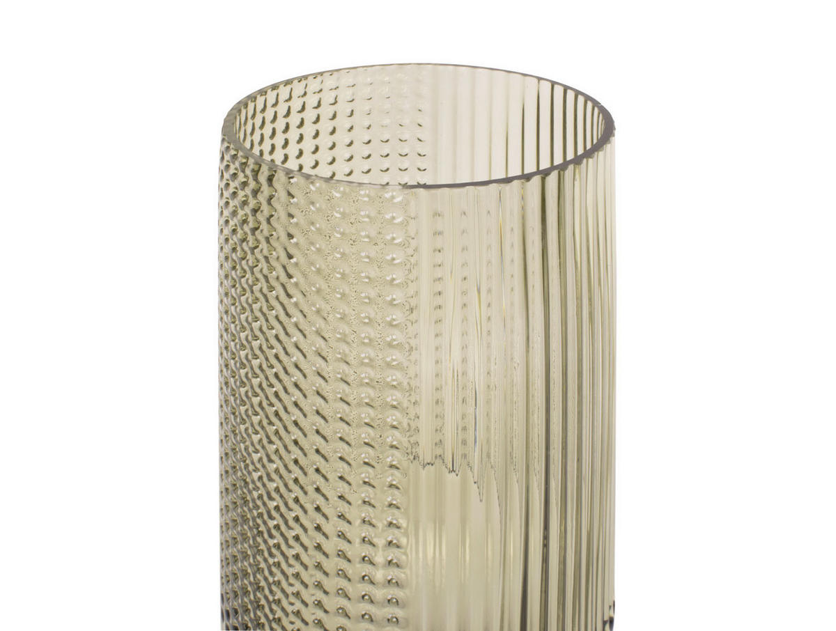 VASE Attract 15/15/30 cm - Grün, Glas (15/30cm) - Present Time