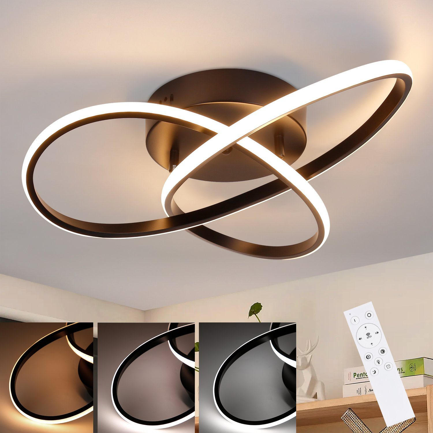 LED-DECKENLEUCHTE Weydenwacht 14/18/40 cm - Schwarz, Metall (40/14/18cm) - ZMH