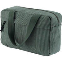 KULTURTASCHE Damen Cord Grün 30 cm - Olivgrün, Textil (18/2/26cm)