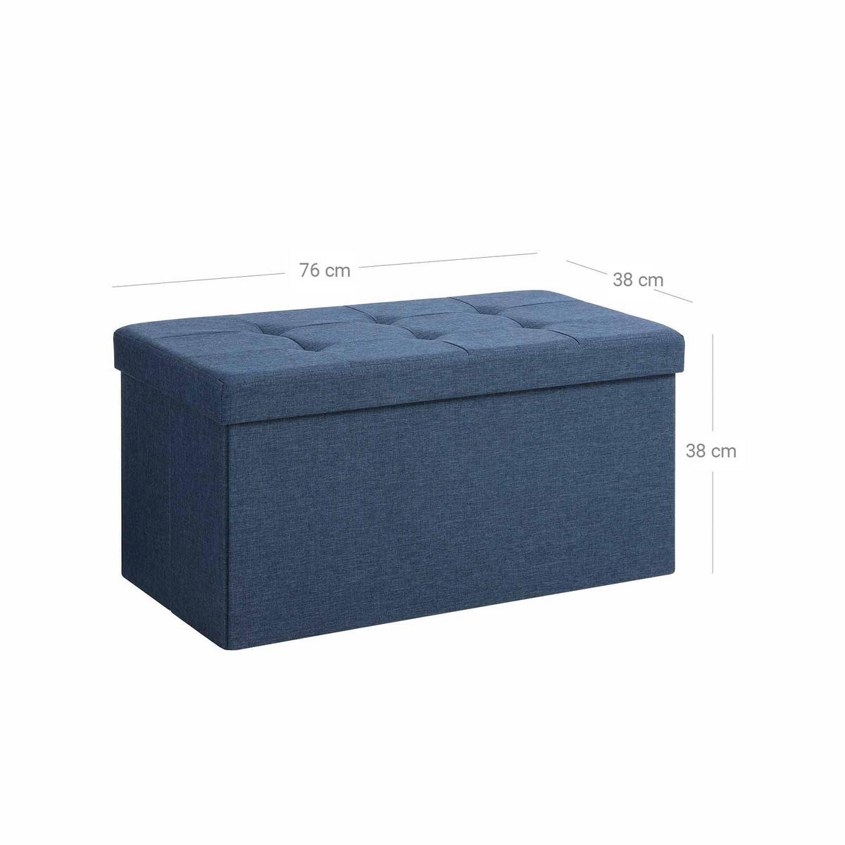 SITZTRUHE SITZBANK INDUSTRIE-DESIGN - Blau, Holzwerkstoff (38/38/76cm) - Hansiro