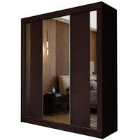 SCHWEBETÜRENSCHRANK GRAZIA 180/216/61 cm 3-türig mit Spiegel Wengefarben - Wengefarben, Holzwerkstoff (180/216/61cm) - MASSENO