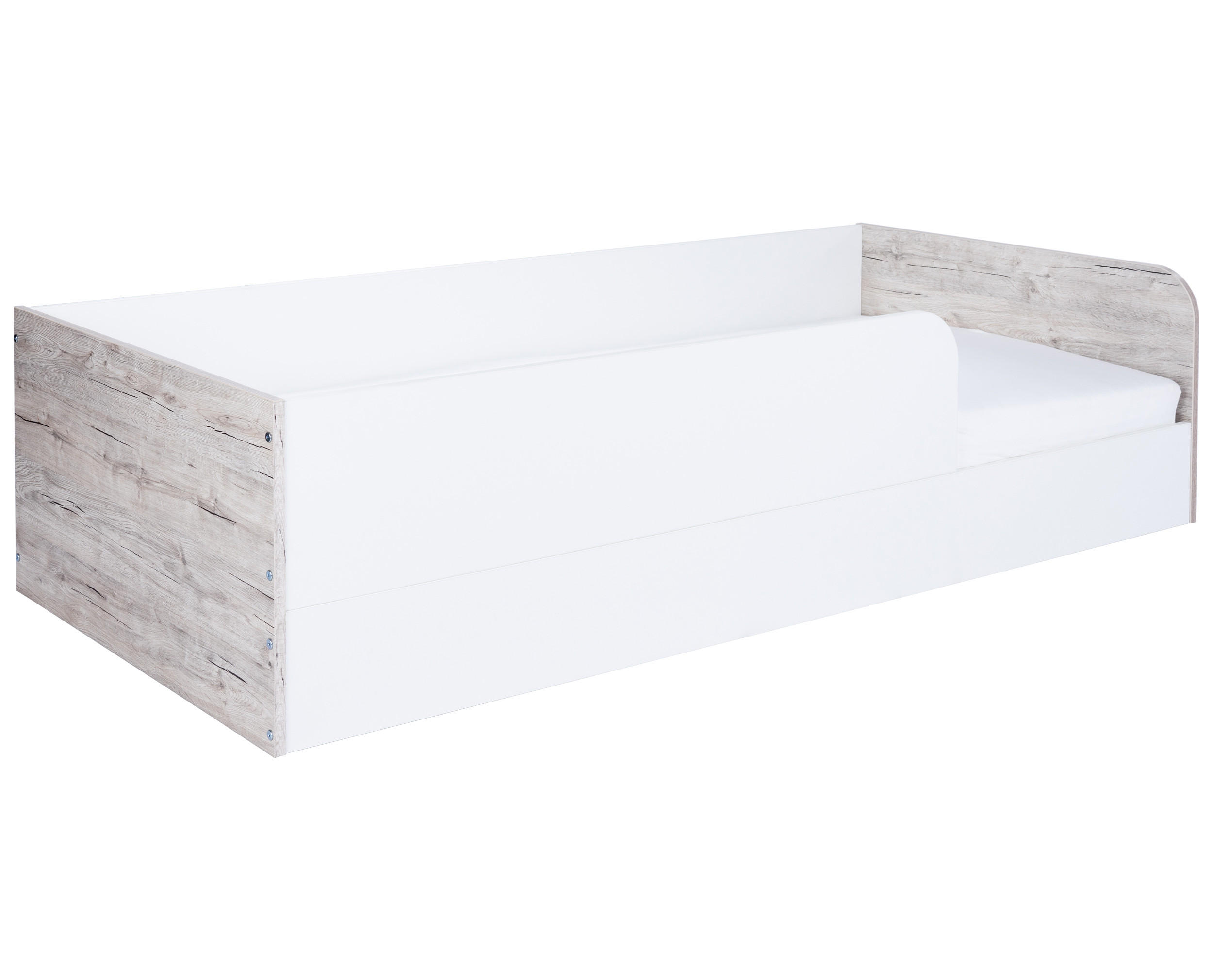BODENBETT Bente 90 x 200 cm - Eichefarben/Weiß, Holzwerkstoff (90/200cm) - arthur berndt