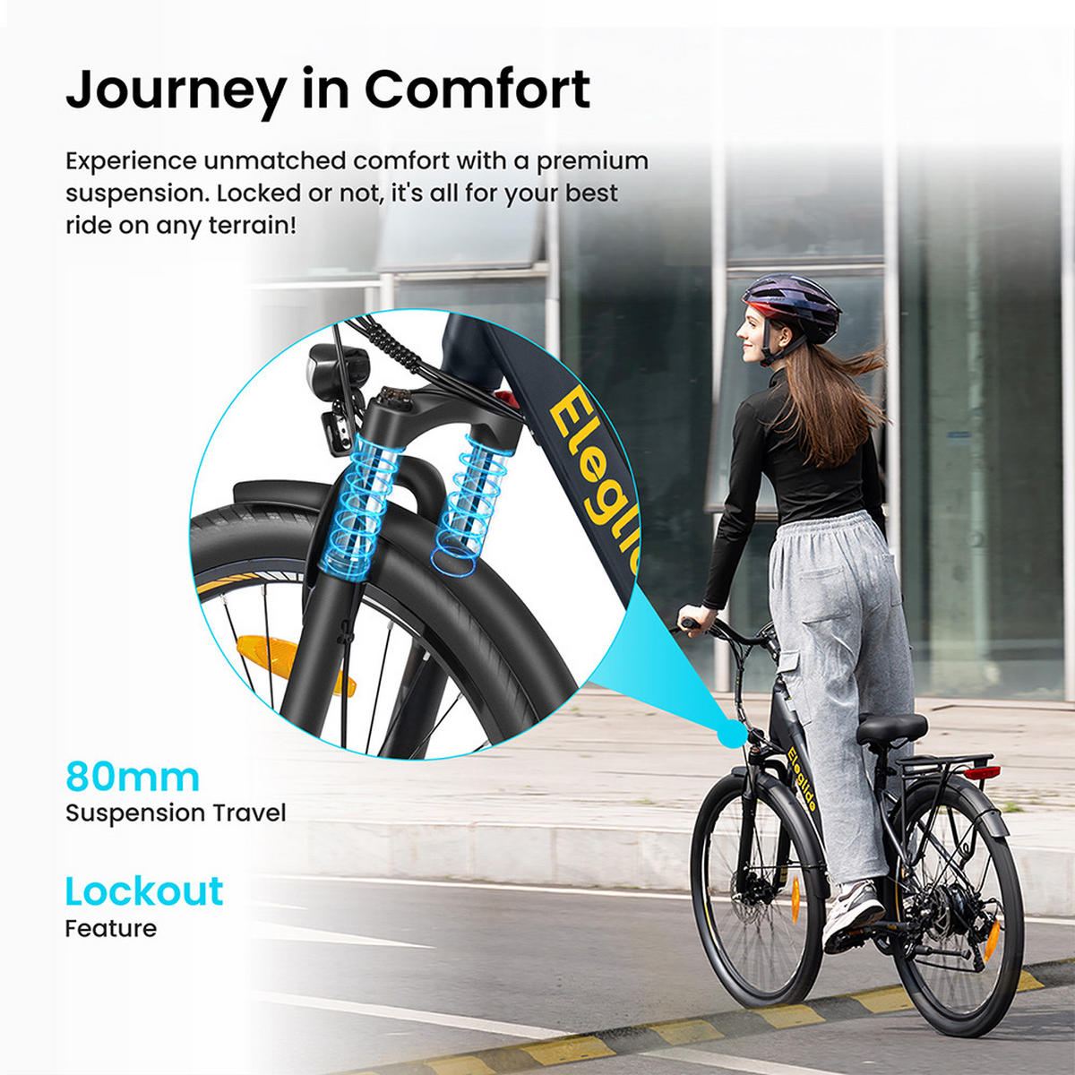 E-BIKE Eleglide T2 – Upgrade mit Sicherheitsdesign und starker Leistung - Dunkelgrau, Metall (83cm)