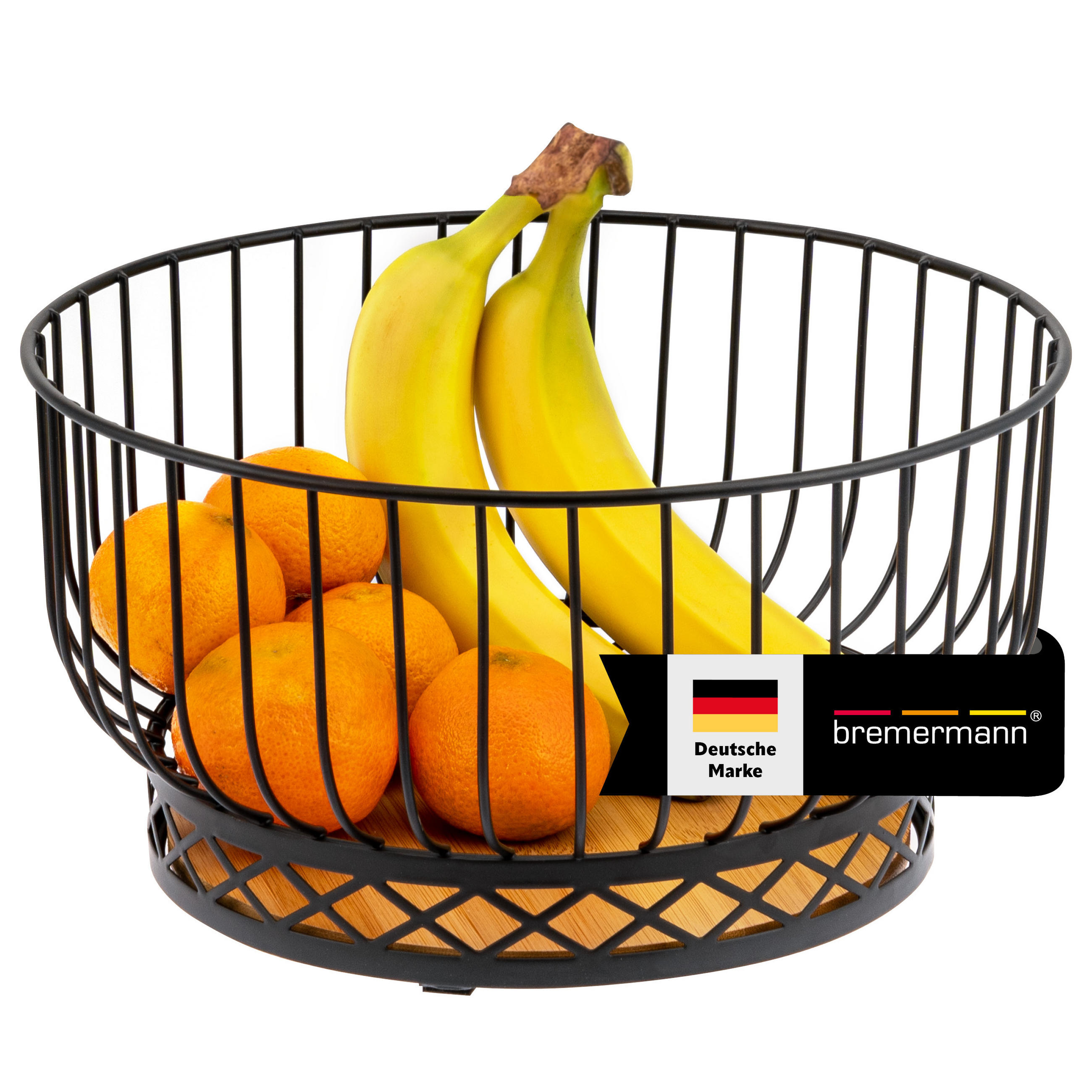 OBSTKORB, schwarz - Schwarz, Metall (15cm) - bremermann