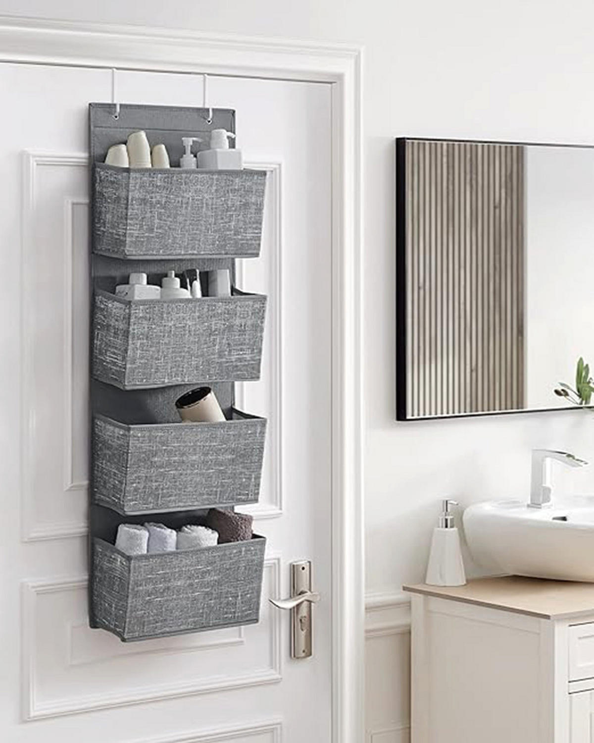 HÄNGEREGAL JEDDAH - Grau, Textil (12/100/33.5cm) - Hansiro