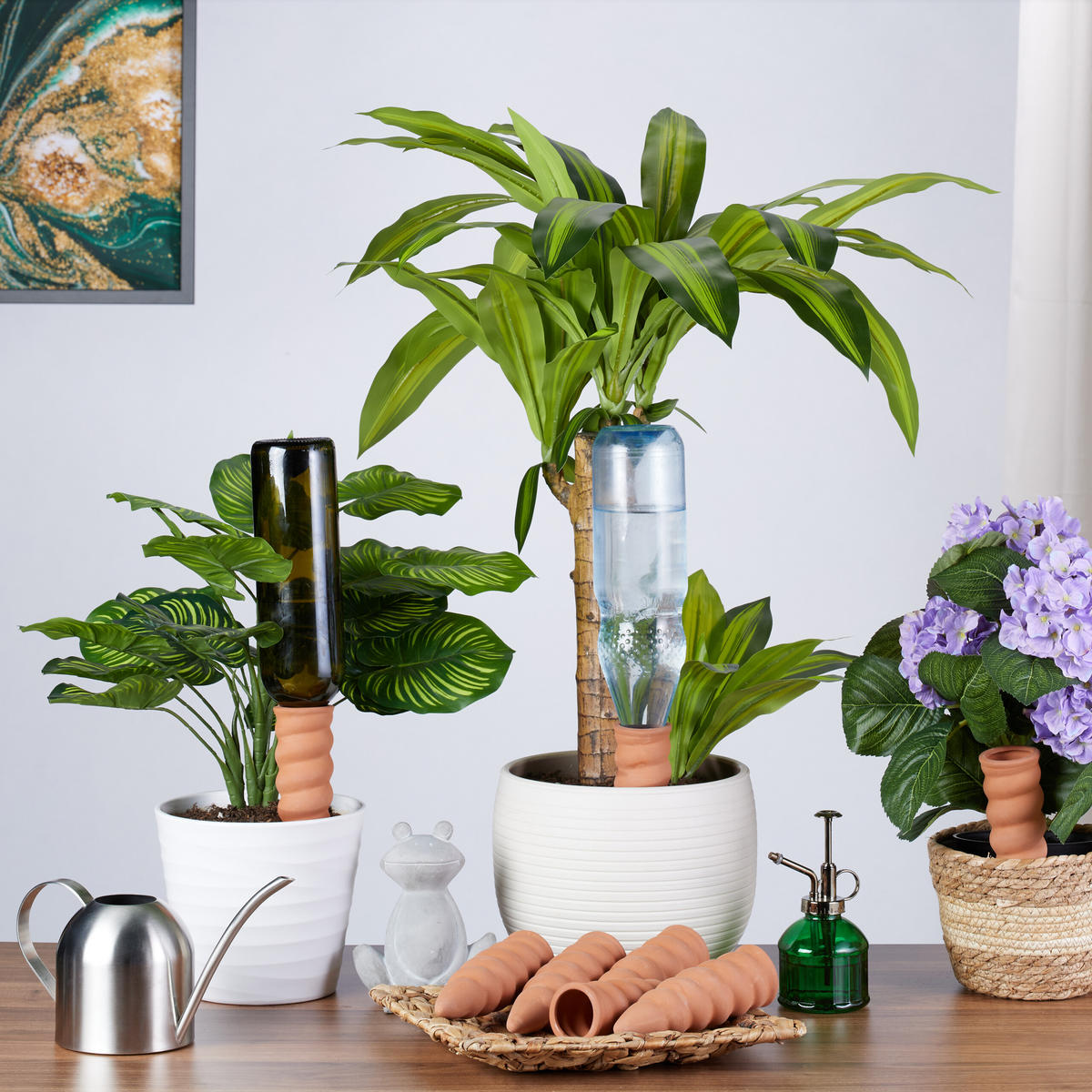 8XTONKEGEL - Hellbraun, Keramik (5/16.5/5cm) - Relaxdays