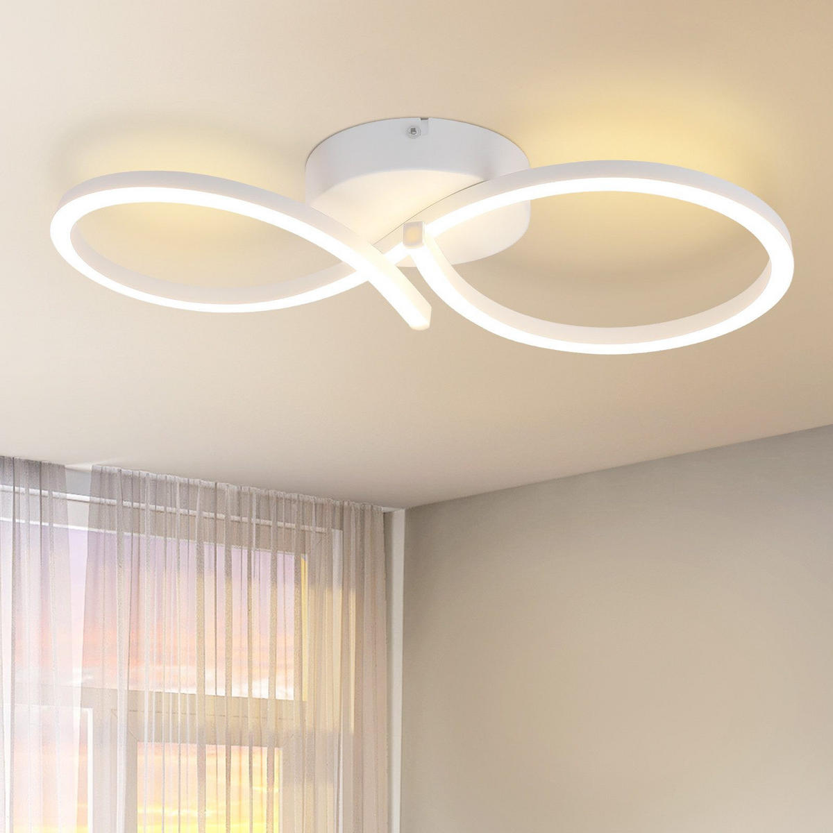 LED-DECKENLEUCHTE Malling 45/19/8 cm - Weiß, Metall (19/45/8cm) - Nettlife