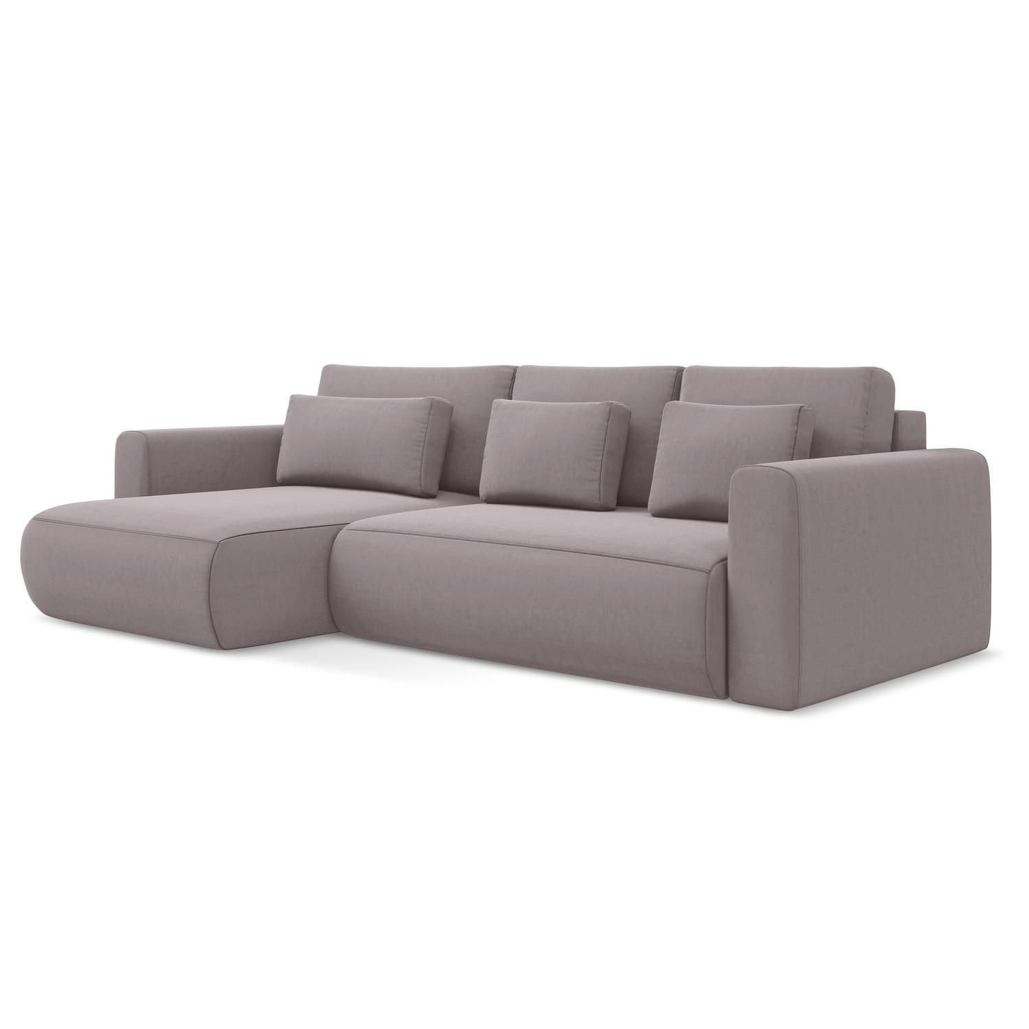 ECKSOFA mit Schlaffunktion Samt Stoff Violett - Lila/Flieder, Kunststoff/Textil (149/278cm) - LaMiaSofa