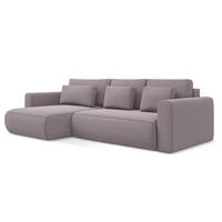ECKSOFA mit Schlaffunktion Samt Stoff Violett - Lila/Flieder, Kunststoff/Textil (149/278cm) - LaMiaSofa