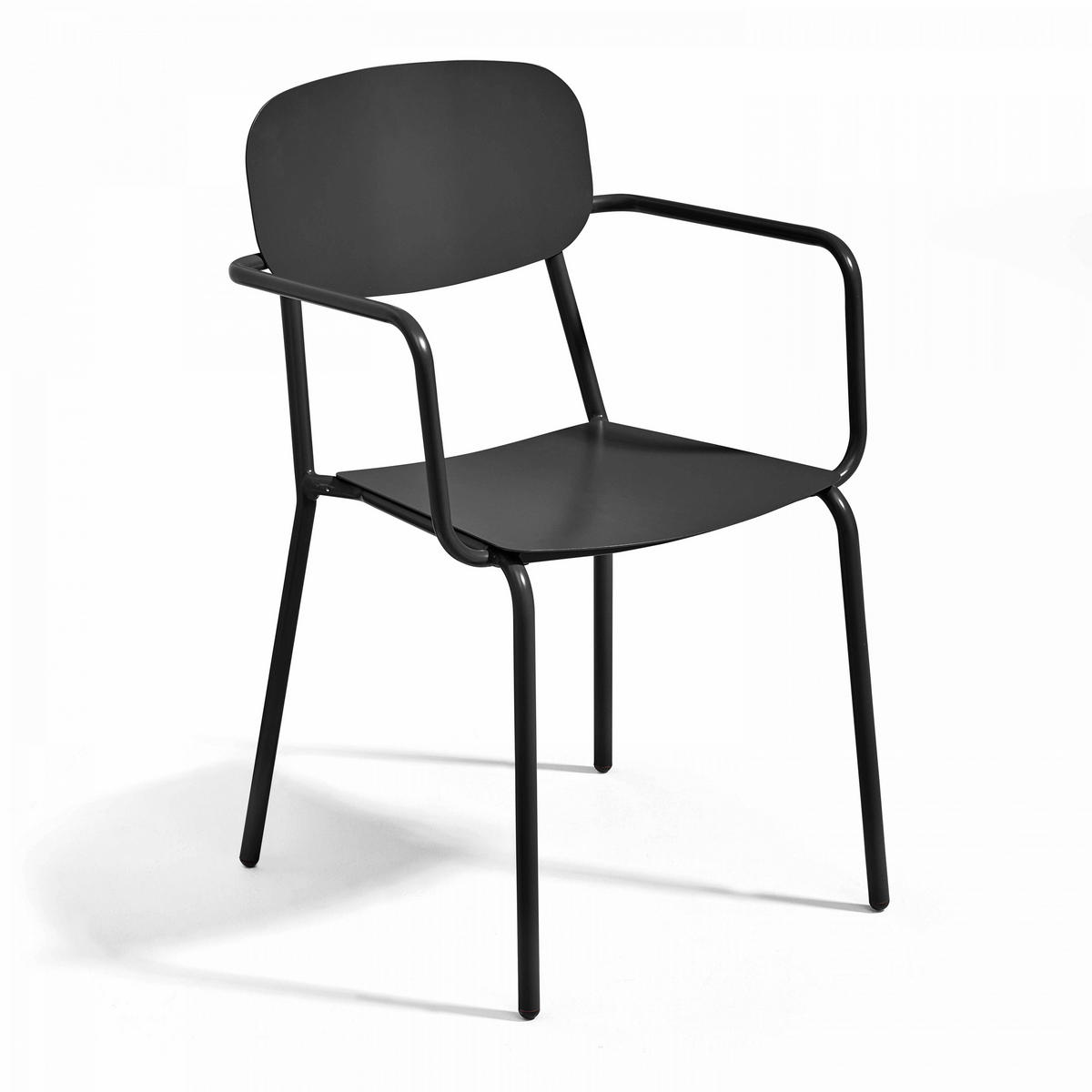 GARTENSET 3-tlg., Grau/Schwarz - Schwarz, Metall - Oviala
