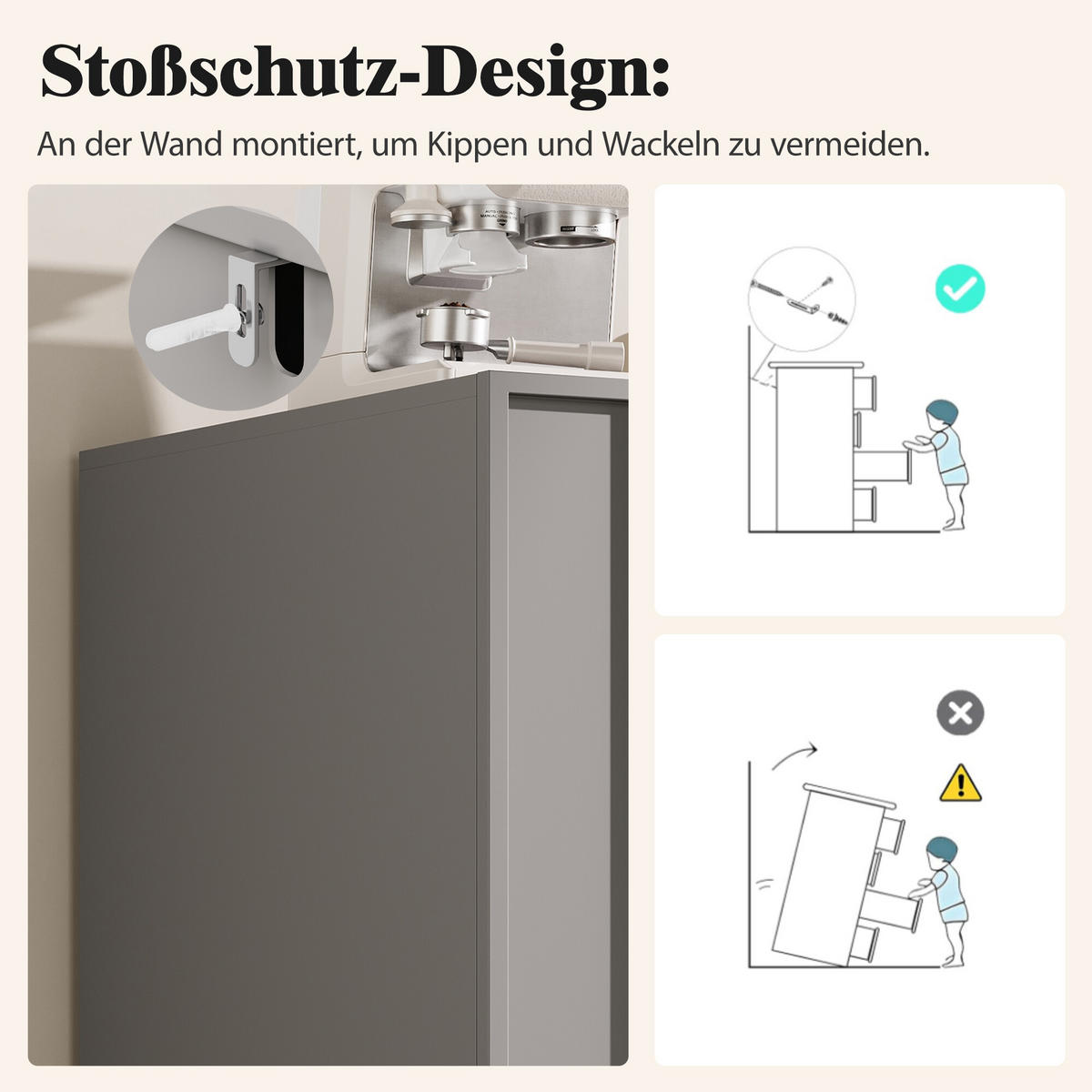 SIDEBOARD Schlicht Modern Mattgrau 140/39/83 cm - Grau, Holzwerkstoff (38.5/82.5/140cm) - Urban Meuble