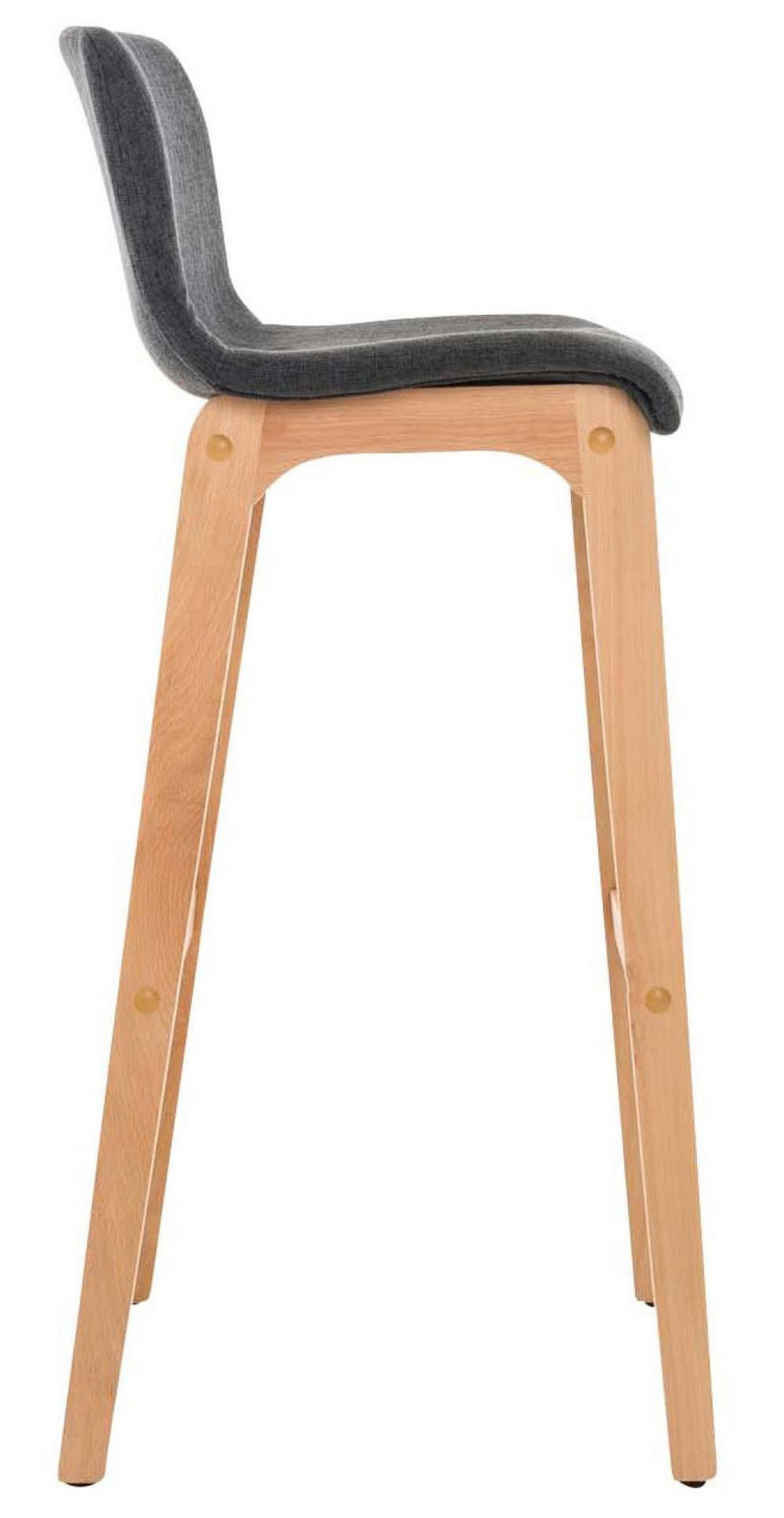 BARHOCKER 2er Set Stoff dunkelgrau - Eukalyptusholzfarben/Dunkelgrau, Holz/Textil (41/101/46cm) - CLP