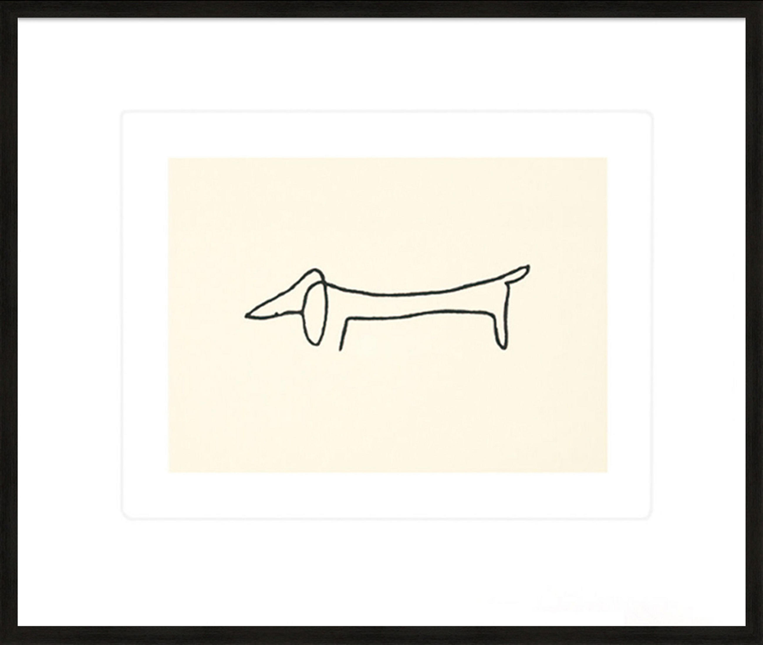BILD gerahmt 63x53 cm Pablo Picasso „Dackel“ - Weiß, Holz (63/53cm) - artissimo